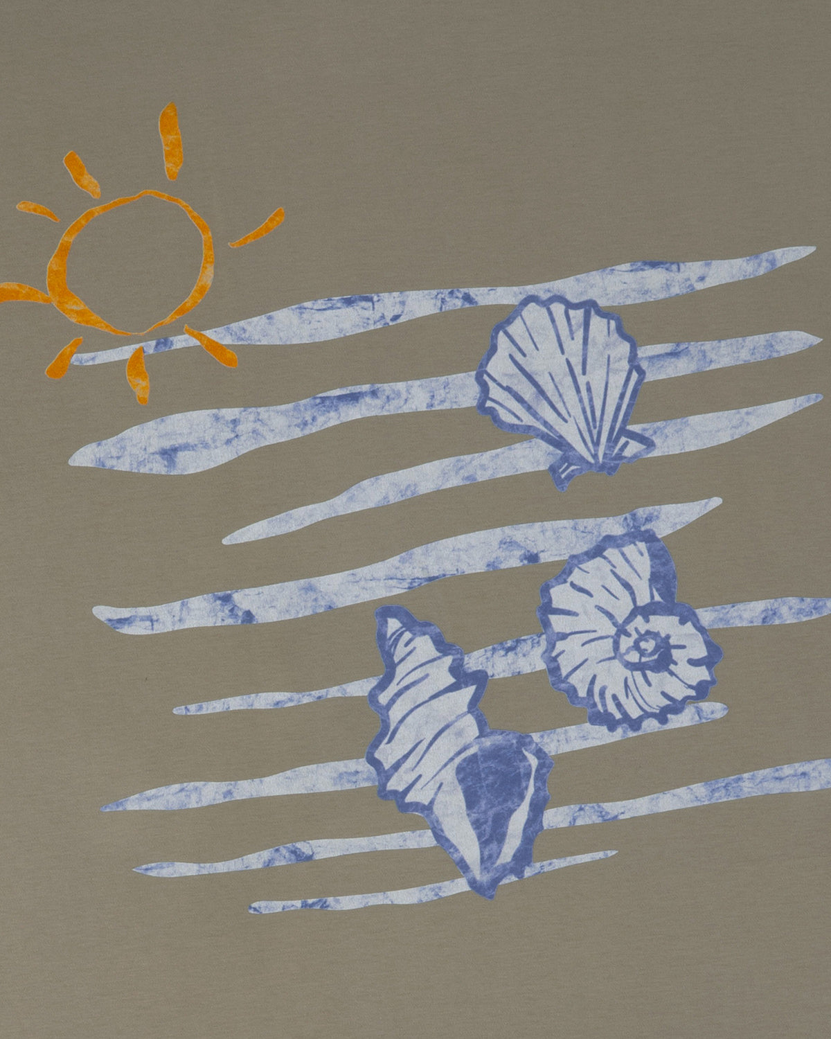 Seashell Ocean Art T-Shirt - Brownish Gray