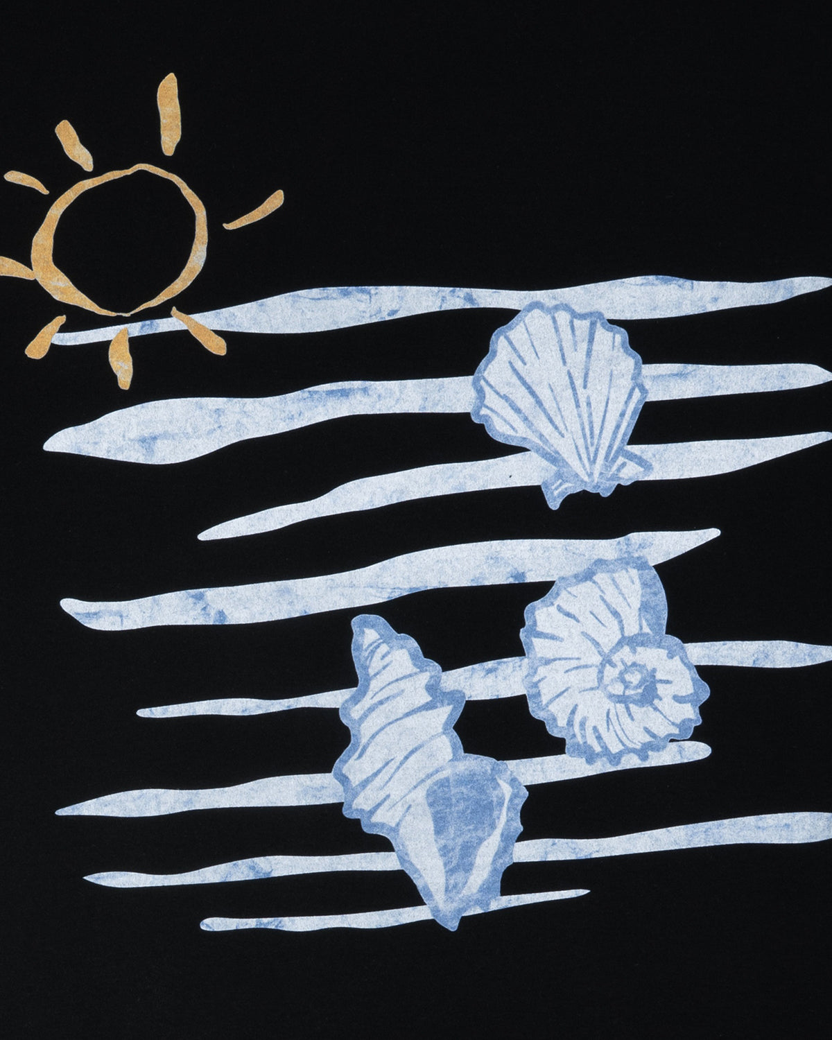 Seashell Ocean Art T-Shirt - Black