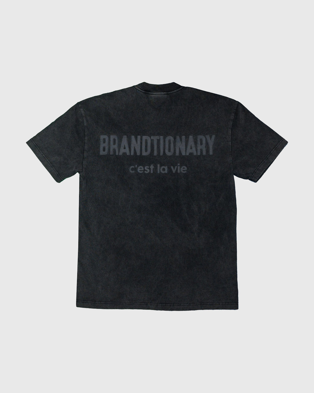 تيشيرت  C'est La Vie Philosophy - مغسول أسود