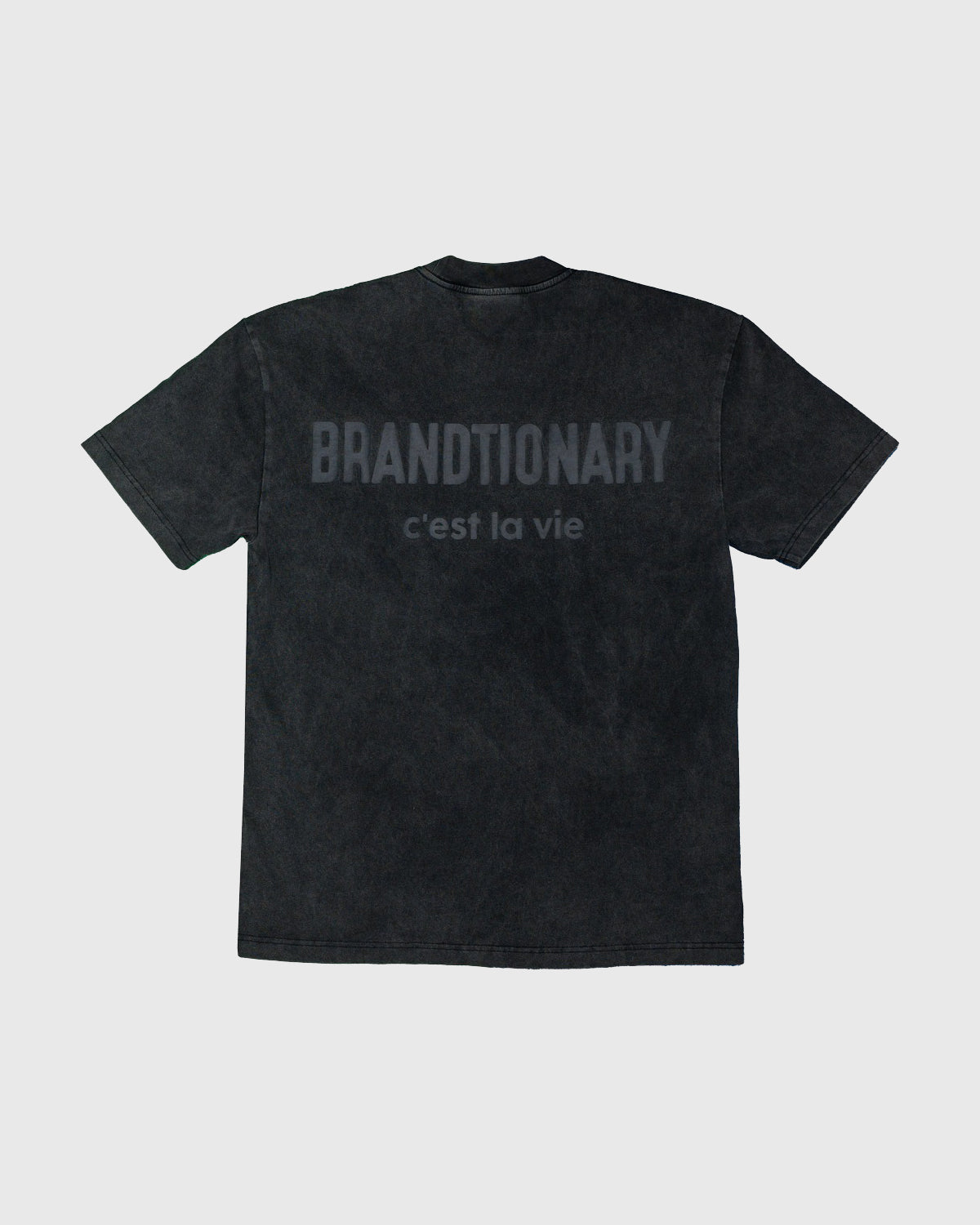 تيشيرت  C'est La Vie Philosophy - مغسول أسود