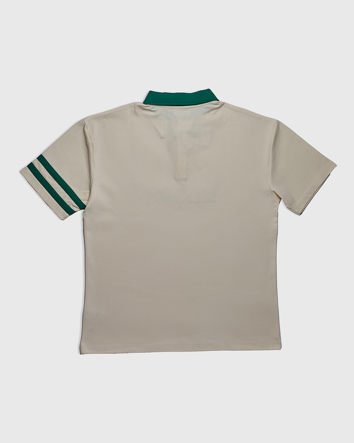 Contrast Collar Polo T-Shirt - Off-White/Green