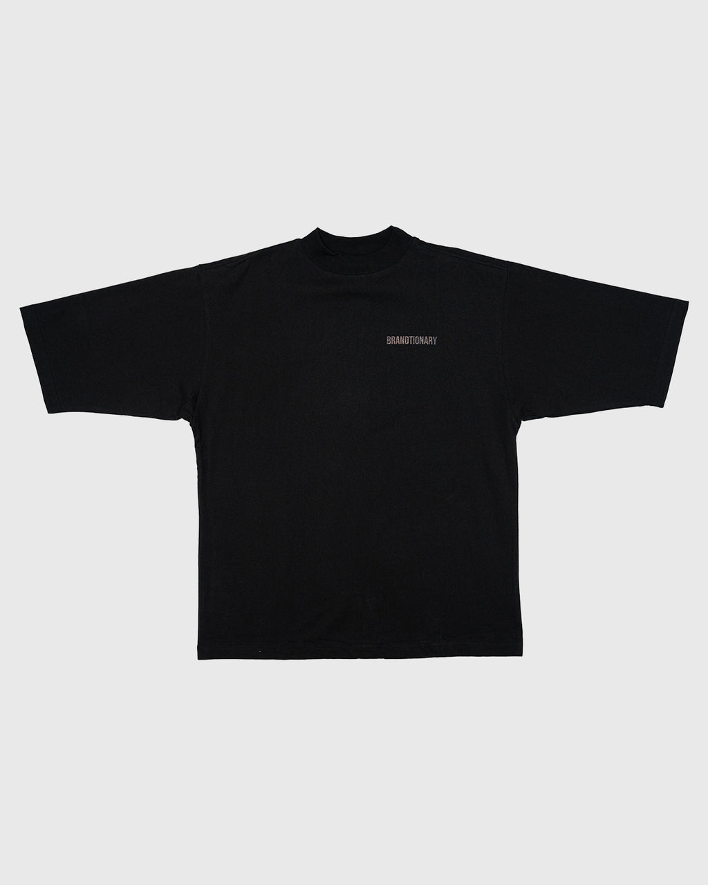 تيشيرت  ملون بياقة عالية - أسود