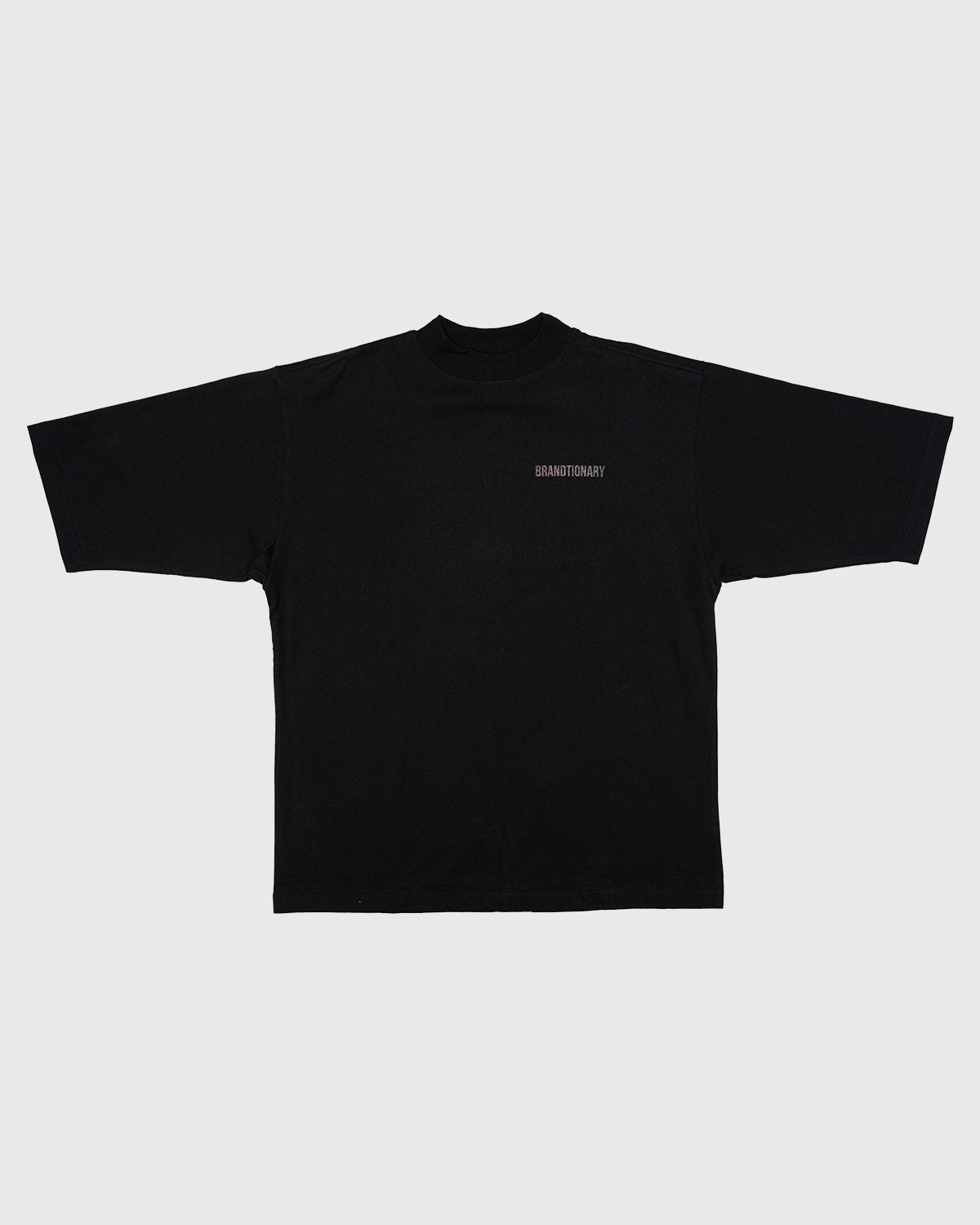 Colorful Mock Neck T-Shirt - Black