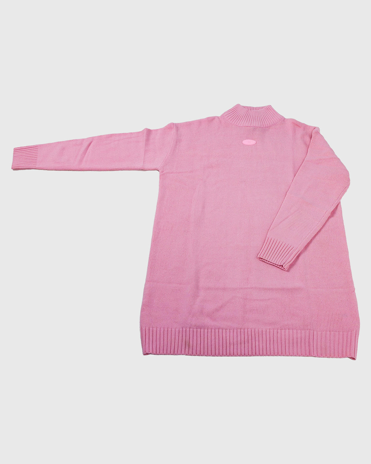 سويتر  محبوك عالي الياقة - وردي