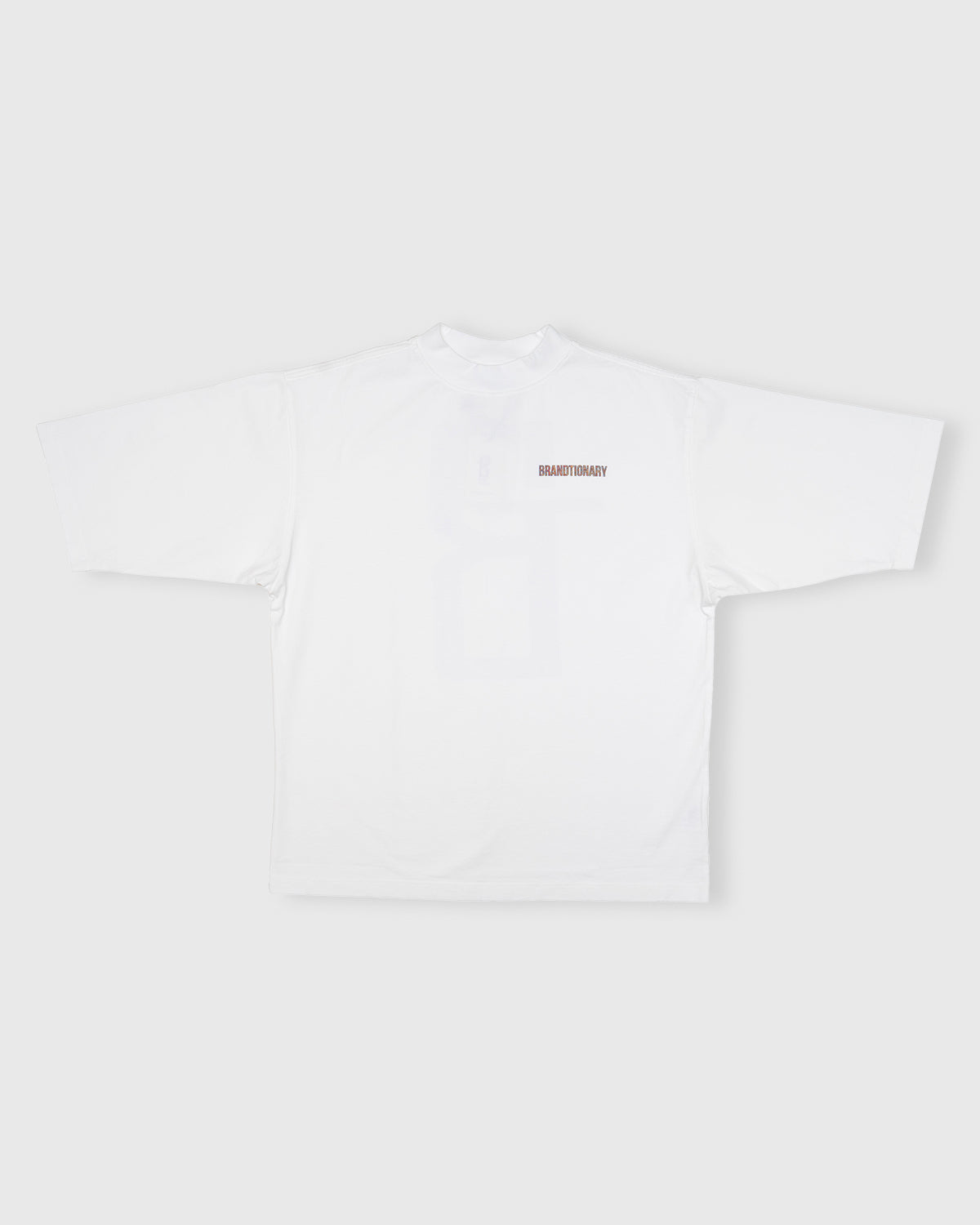 Folk Art Mock Neck T-Shirt - White