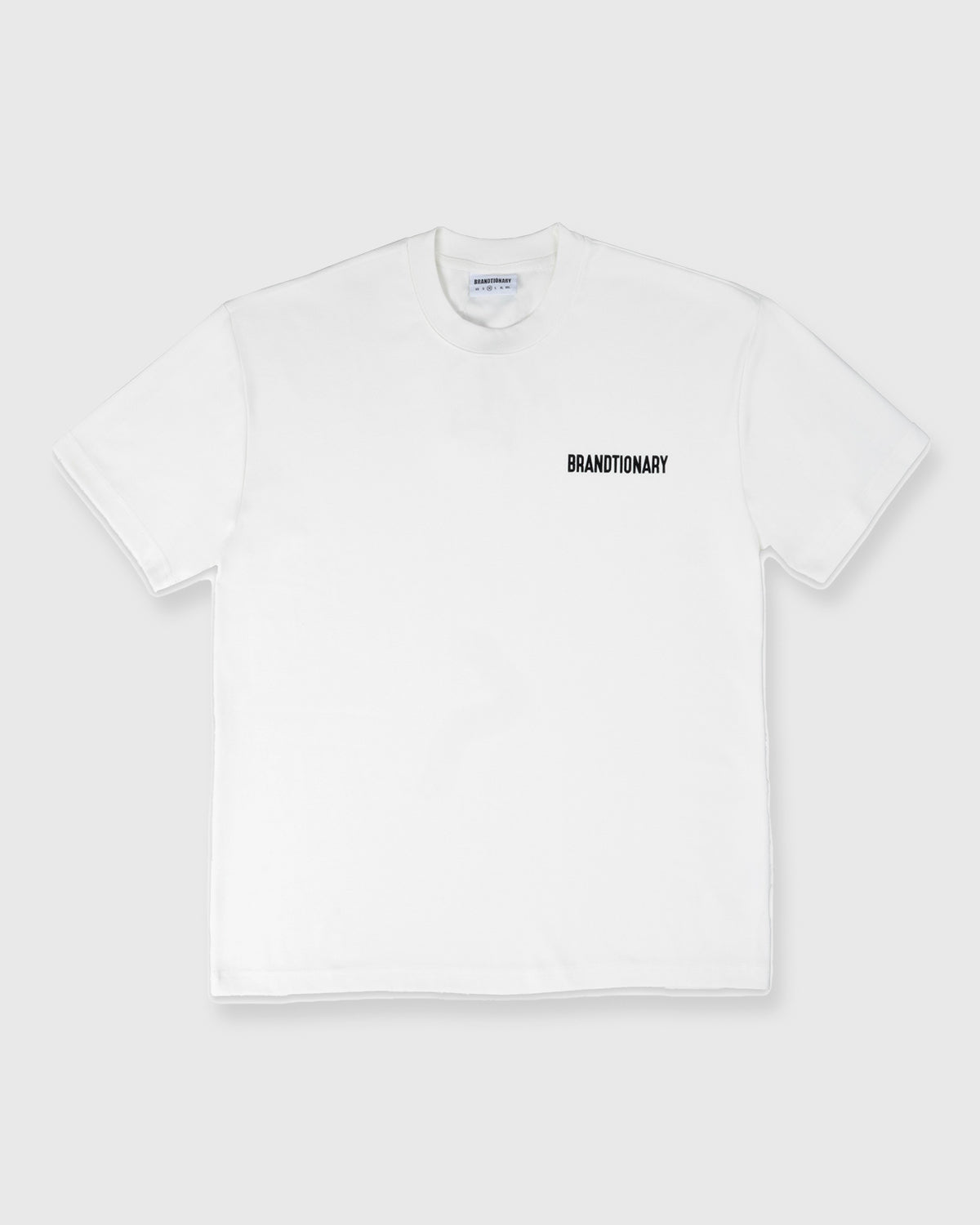BRANDTIONARY Classic Diagonal Embroidery T-Shirt - White