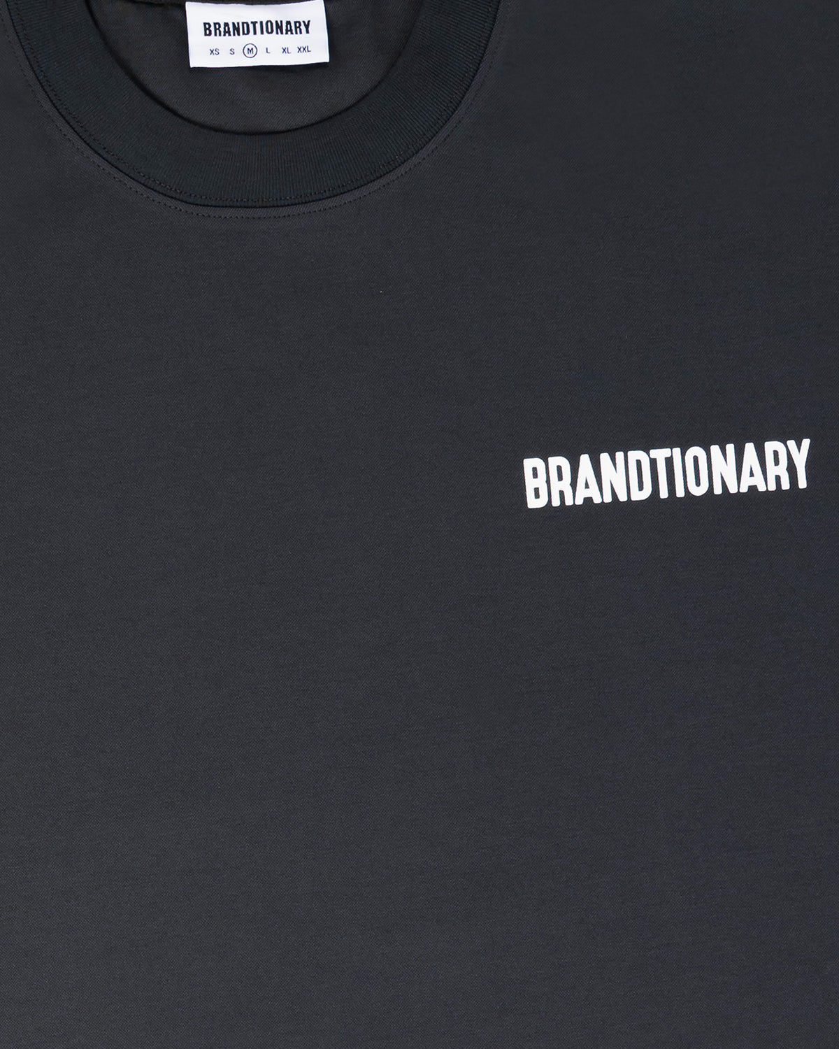 BRANDTIONARY Classic Diagonal Embroidery T-Shirt - Dark Grey