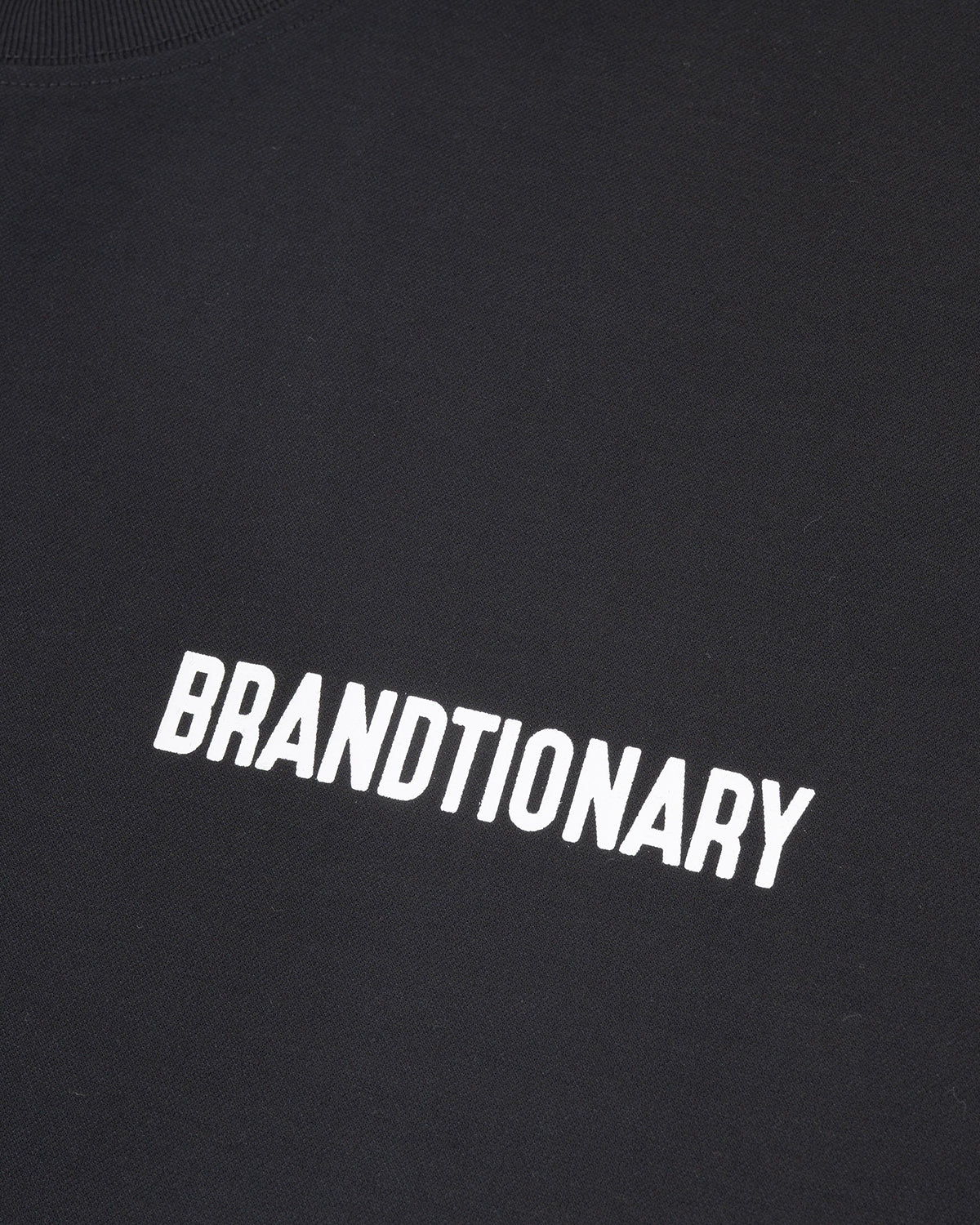 BRANDTIONARY Classic Diagonal Embroidery T-Shirt - Black