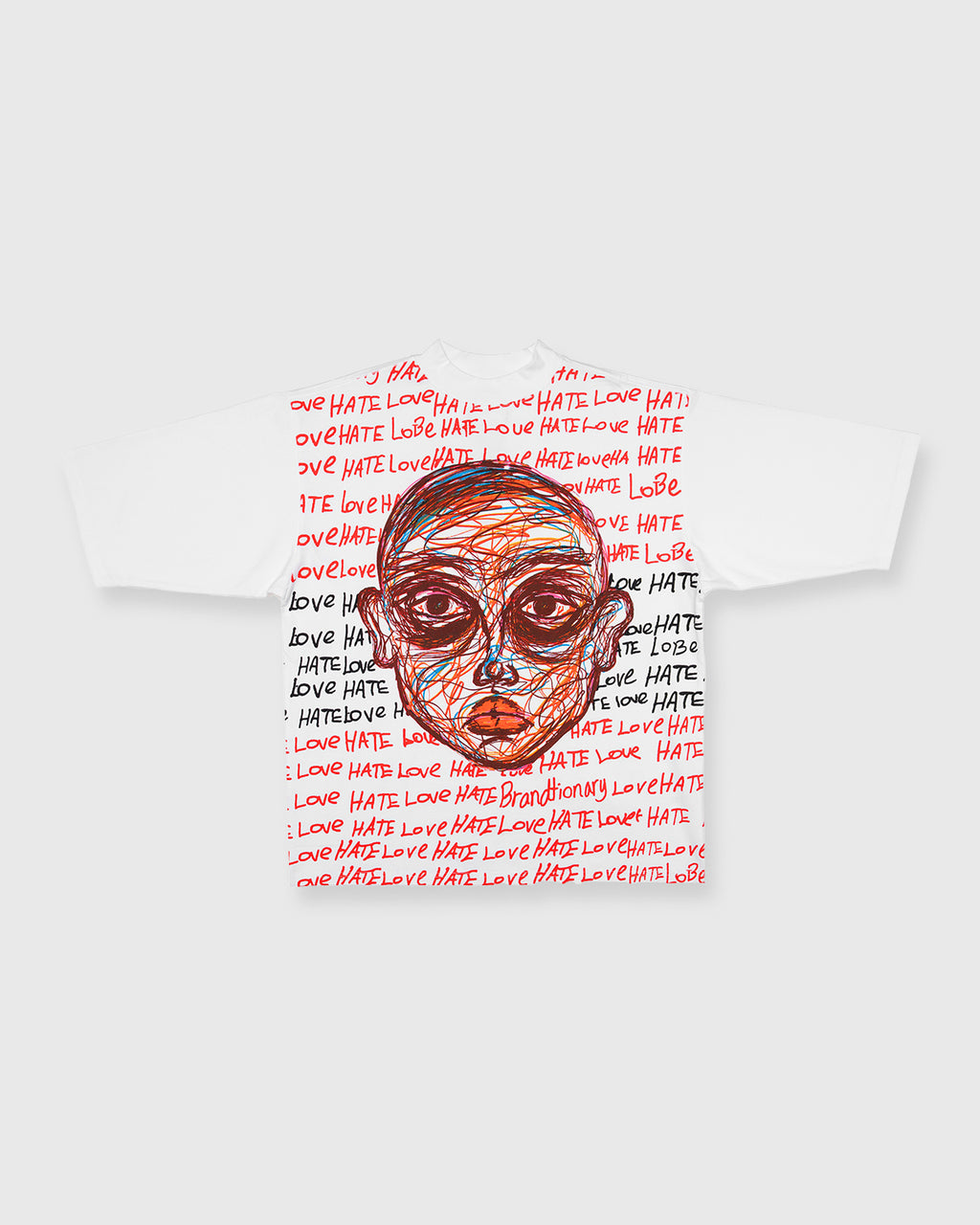 تيشيرت  تعبير الحب والكراهية - أبيض