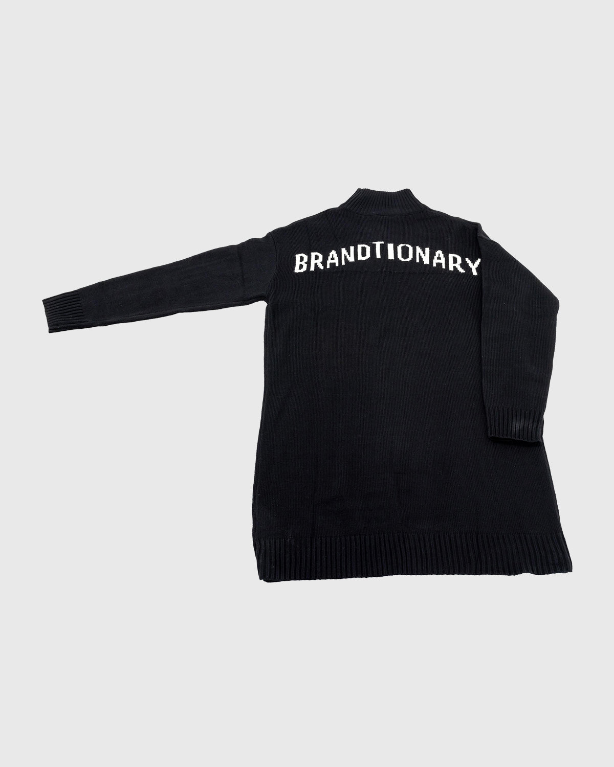 سويتر  محبوك عالي الياقة - أسود