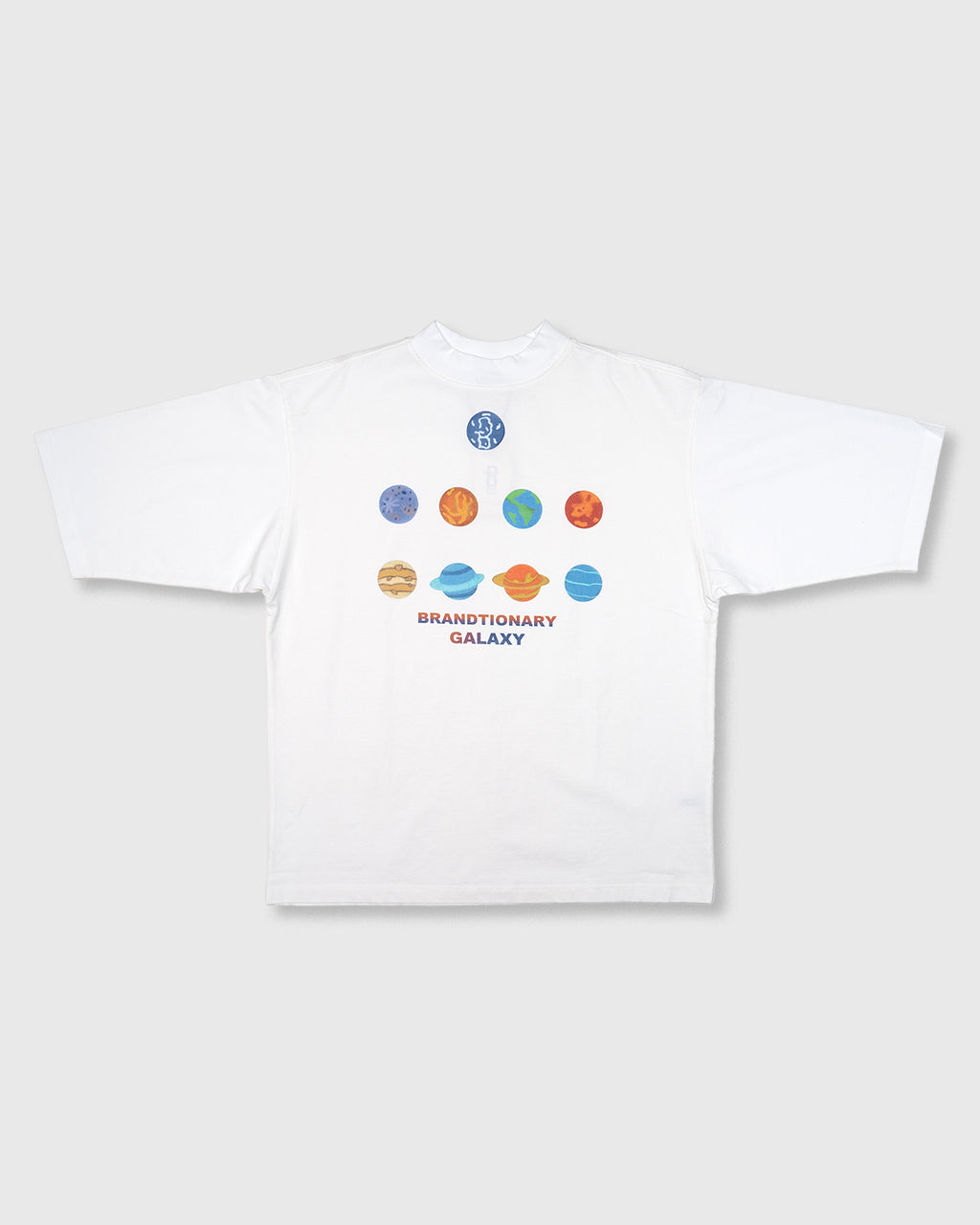 تيشيرت BRANDTIONARY فن الفضاء الكوني - أبيض