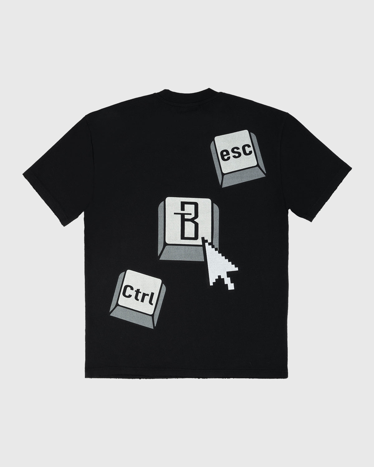 تيشيرت BRANDTIONARY تقني ريترو لوحة المفاتيح - أسود