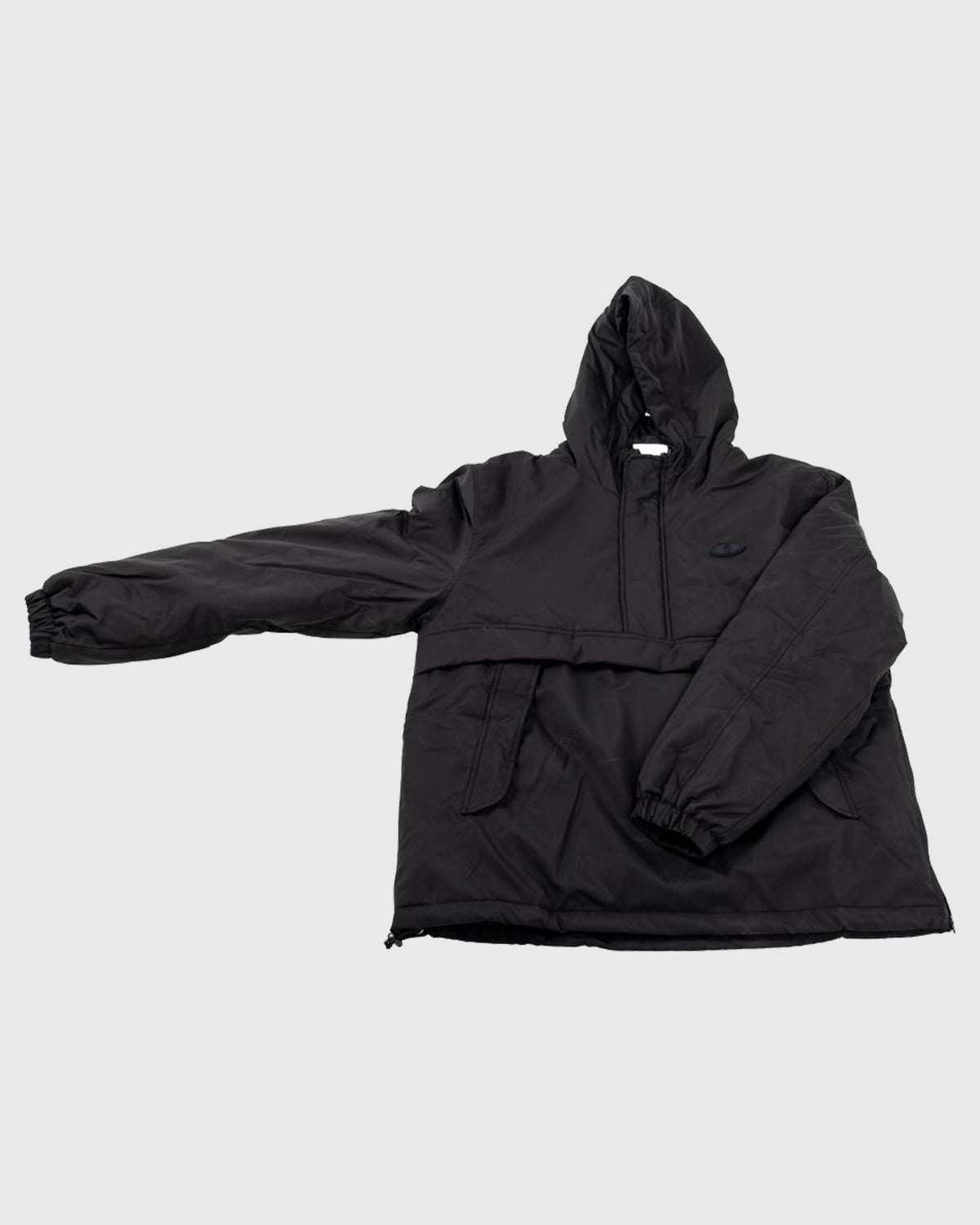 Buffer Anorak Hoodie - Black Kangaroo Pocket Style