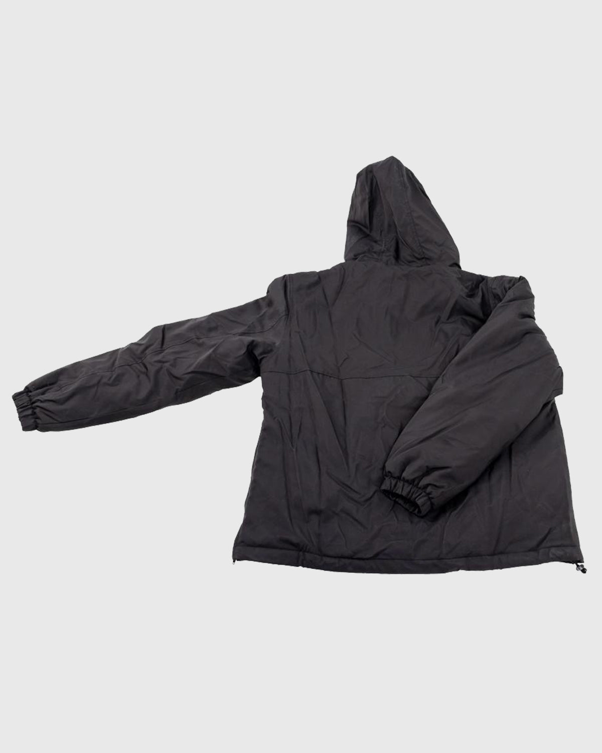 Buffer Anorak Hoodie - Black Kangaroo Pocket Style