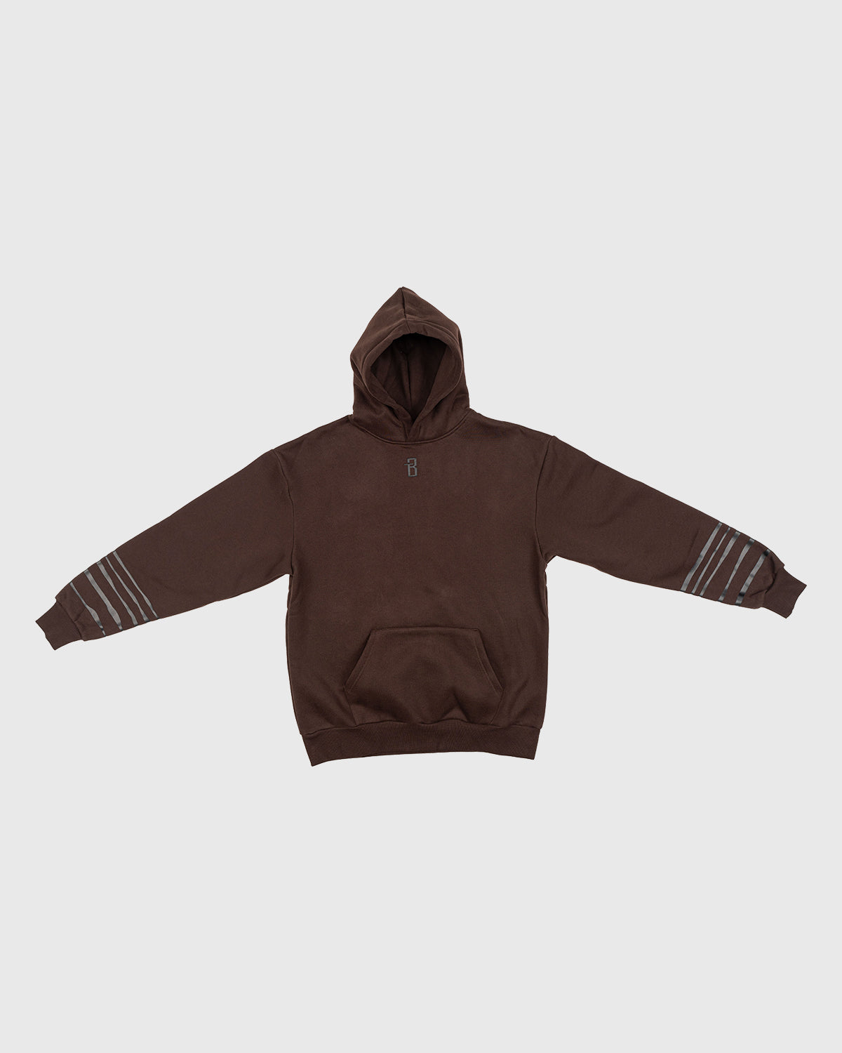 هودي واسع منقوش - بني أجواء فنية