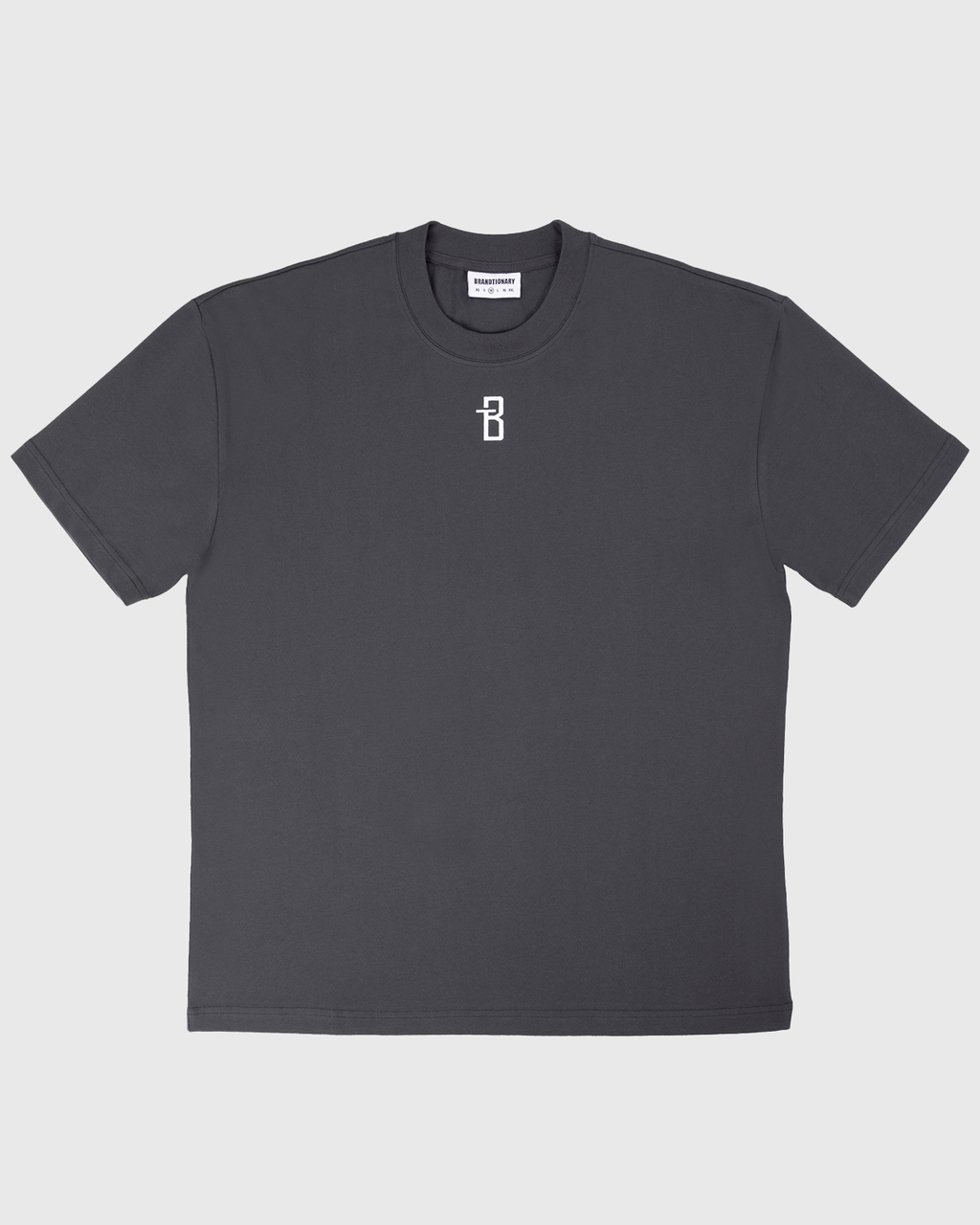 تيشيرت BRANDTIONARY كلاسيك تطريز الصدر - رمادي داكن