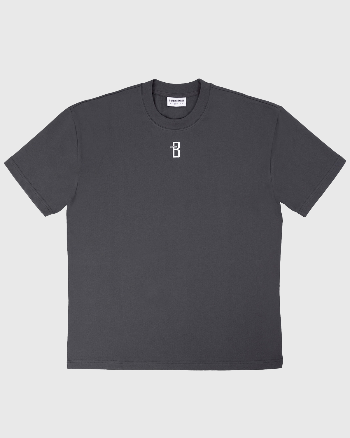 BRANDTIONARY Classic Chest Embroidery T-Shirt - Dark Grey