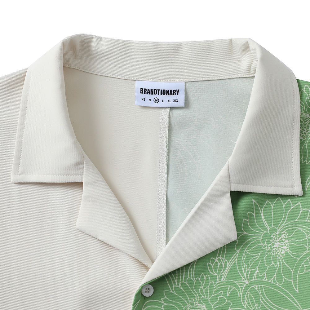 GREEN OFF WHITE SHIRT