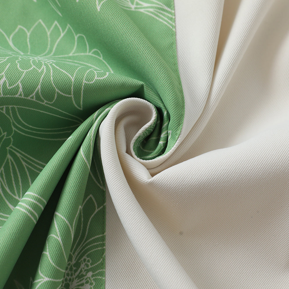 GREEN OFF WHITE SHIRT