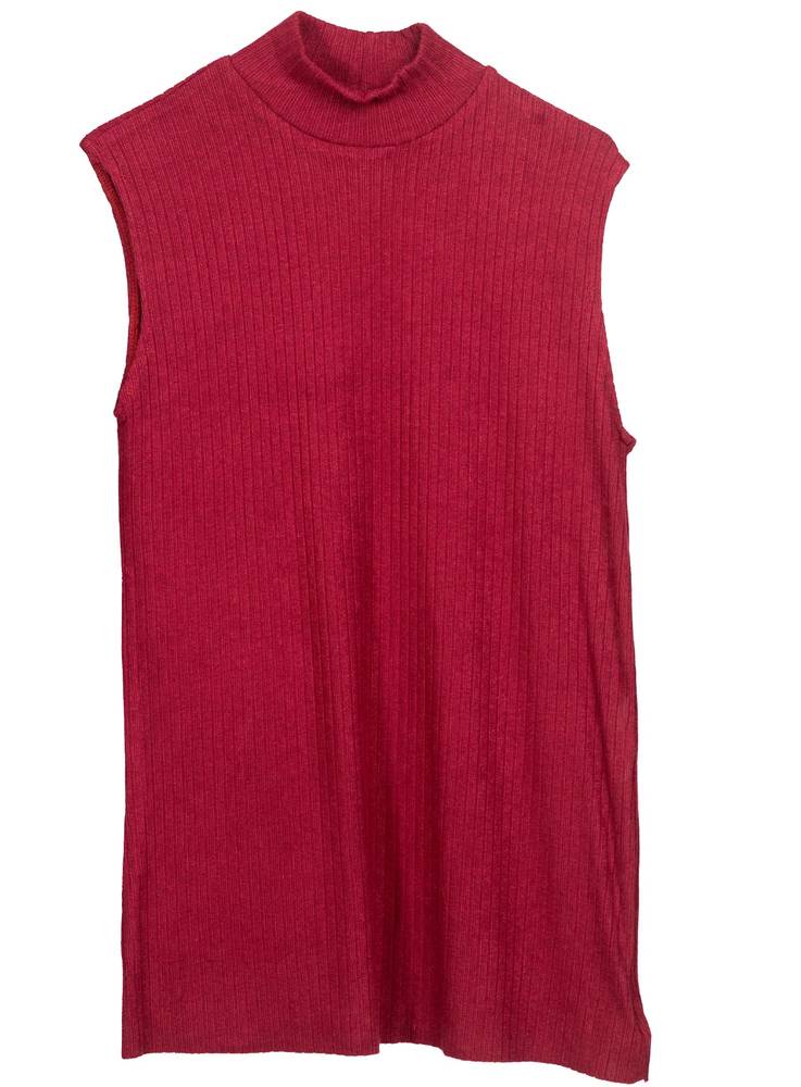 Women Top High-neck Burgandy