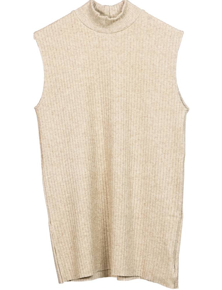 Women Top High-neck Biege