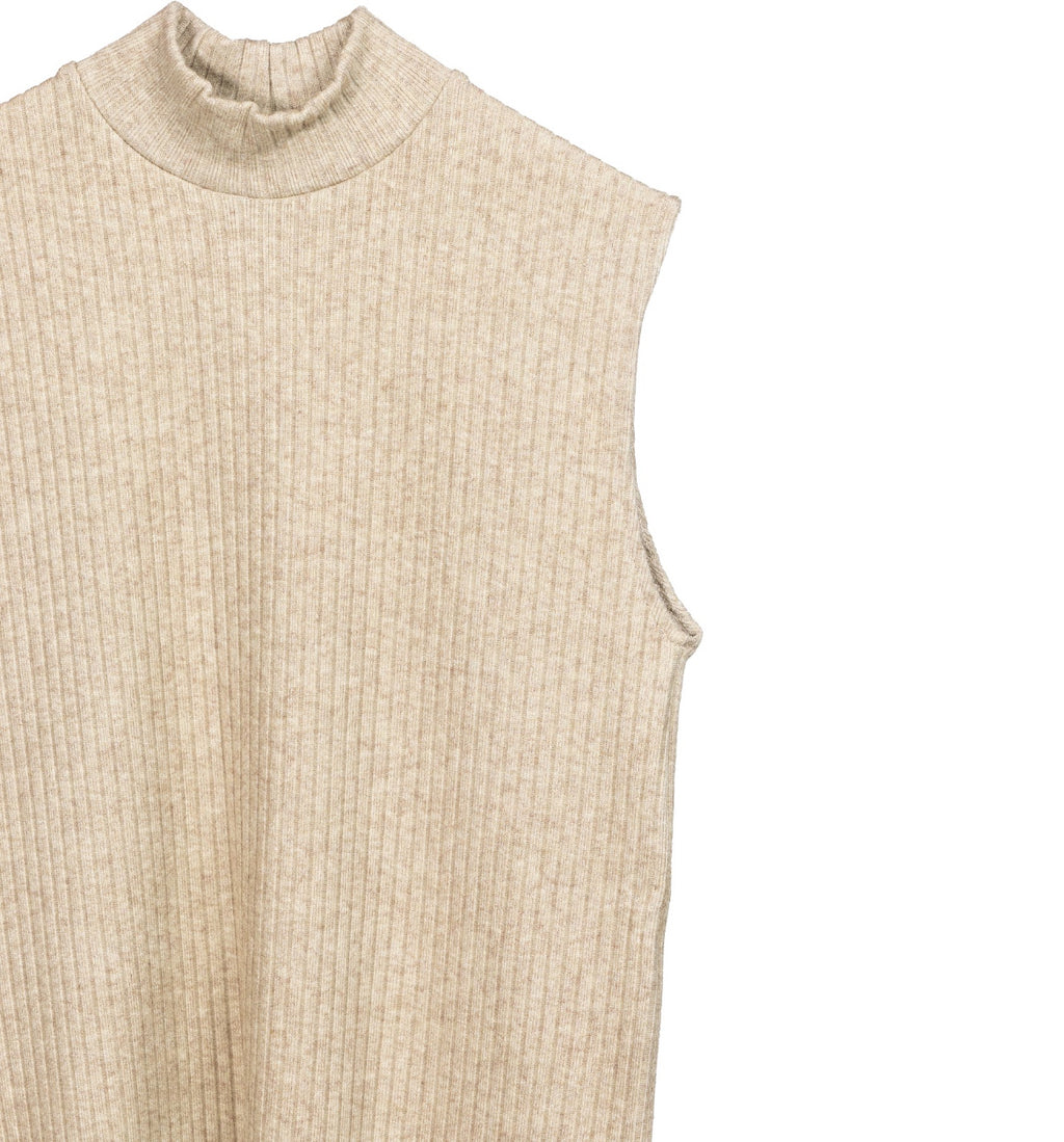 Women Top High-neck Biege