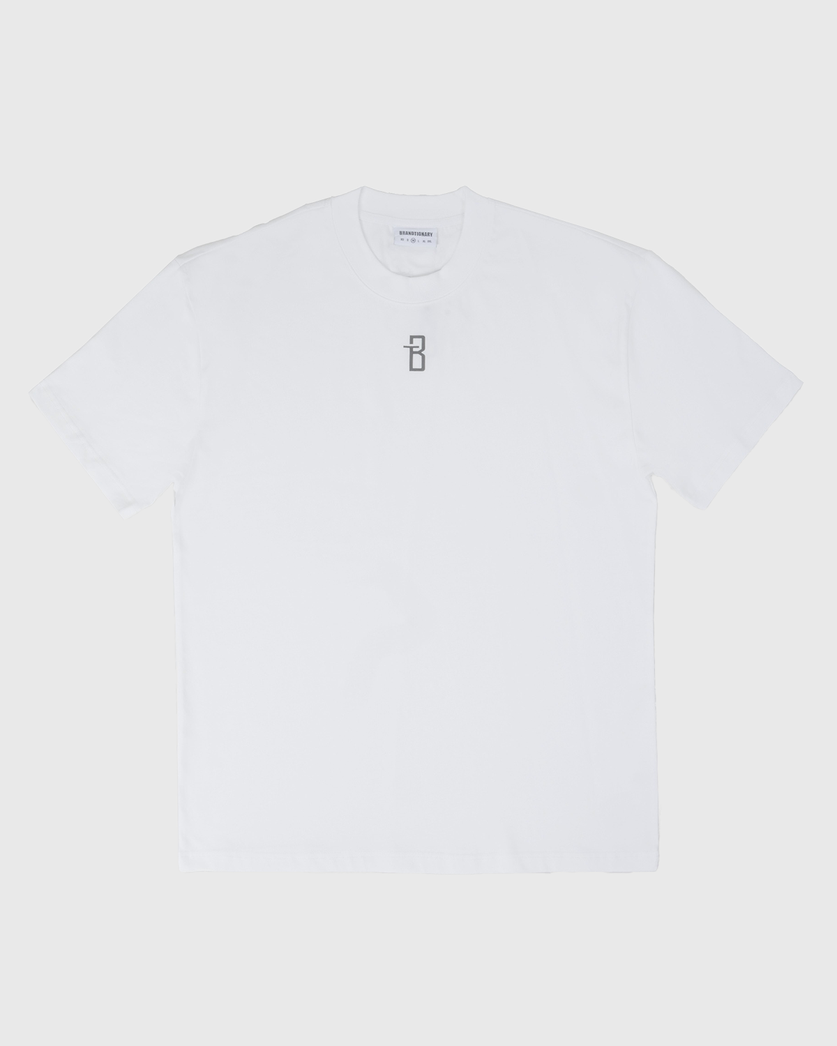 تيشيرت BRANDTIONARY كلاسيك تطريز قطري - أبيض