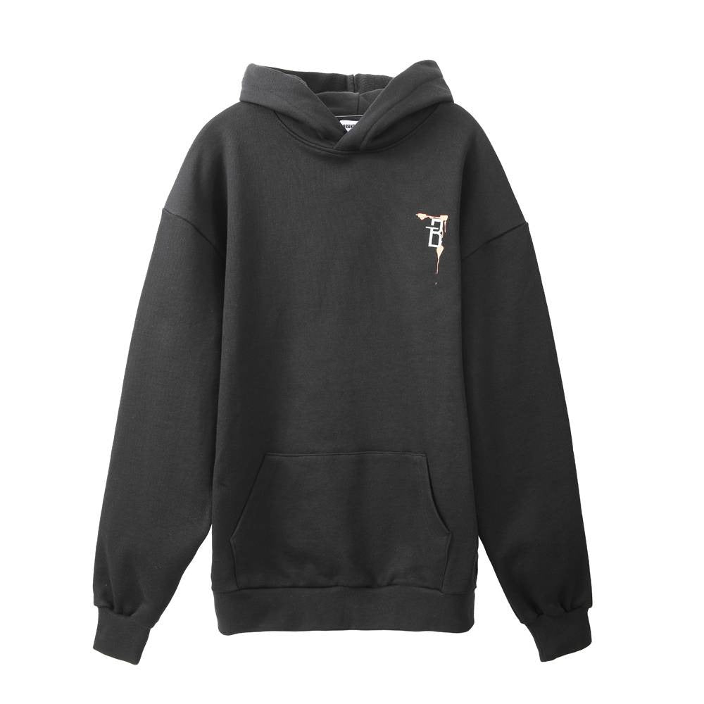 هودي أسود مطبوع "Iam The One" مع غطاء رأس