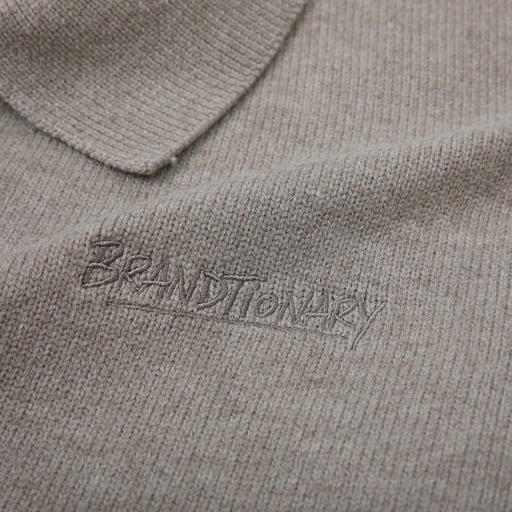 سويتر كلاسيكي صوفي رمادي بياقة قميص