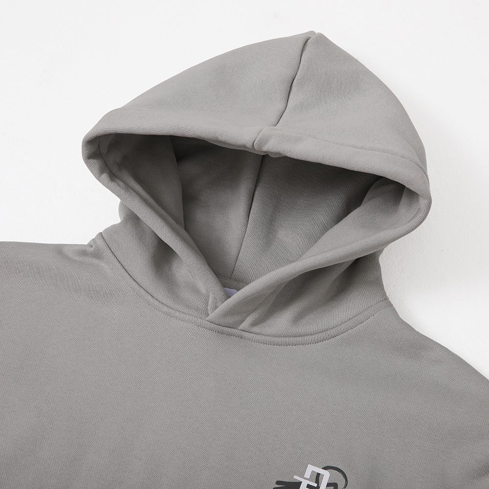 هودي رمادي مطبوع "You Need" مع غطاء رأس