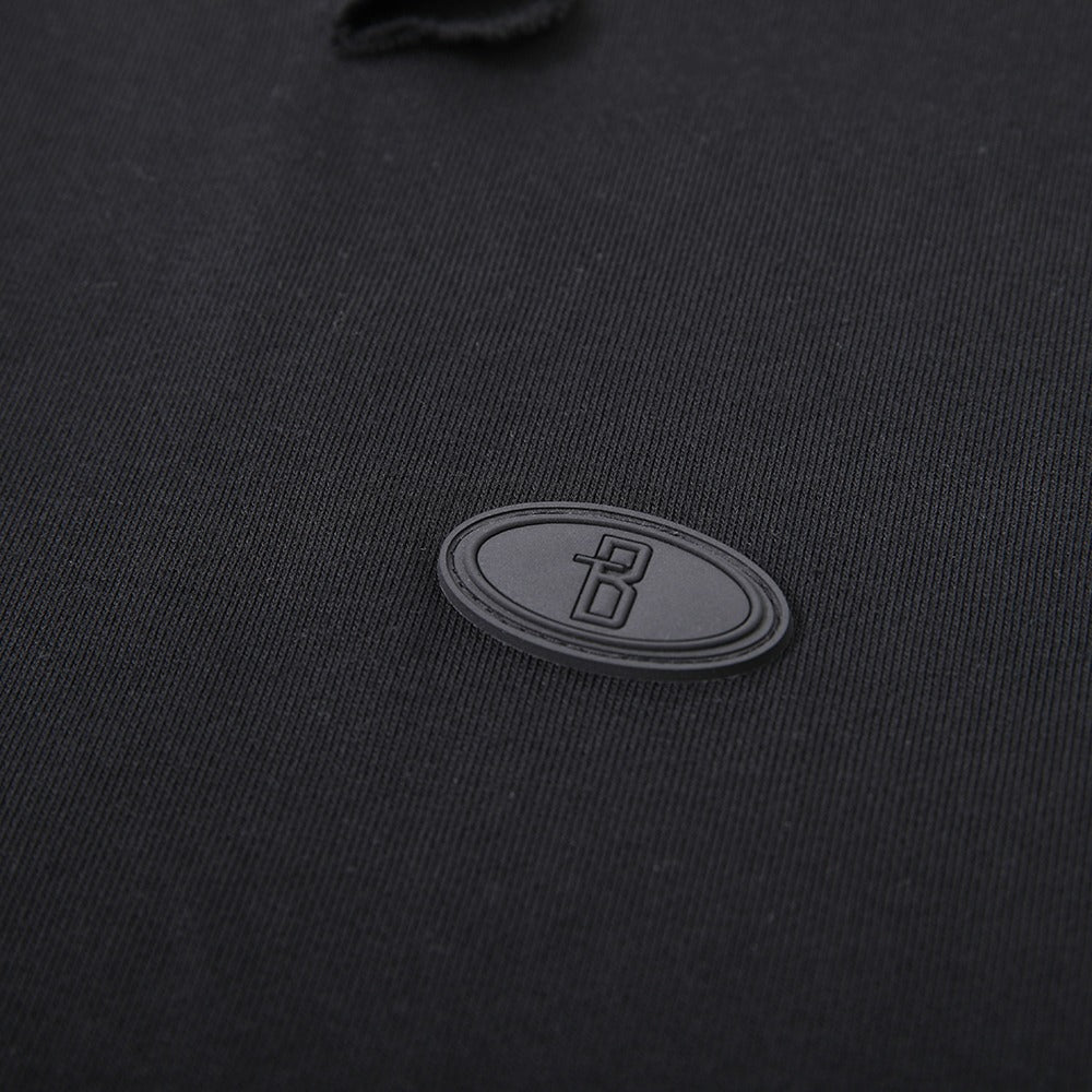 سويتر كاجوال أسود/أبيض بياقة قميص