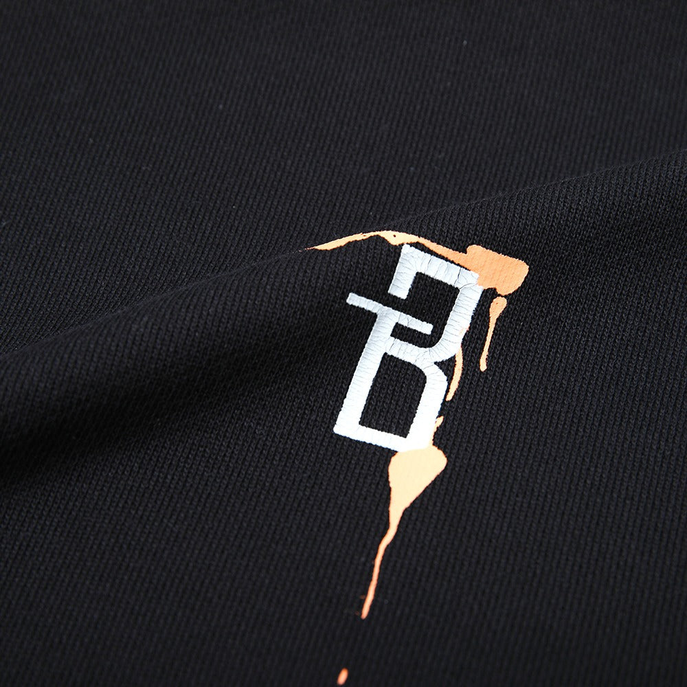 هودي أسود مطبوع "Iam The One" مع غطاء رأس