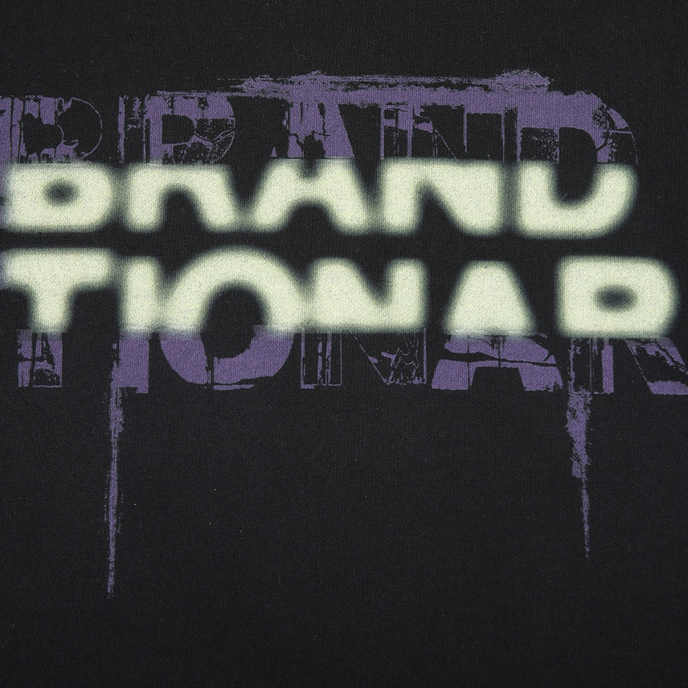 Sweatshirt Black Printed B-T with Green Hood