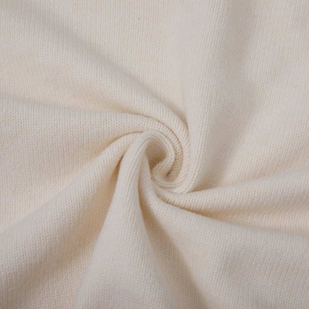 سويتر كلاسيكي صوفي أبيض بياقة قميص