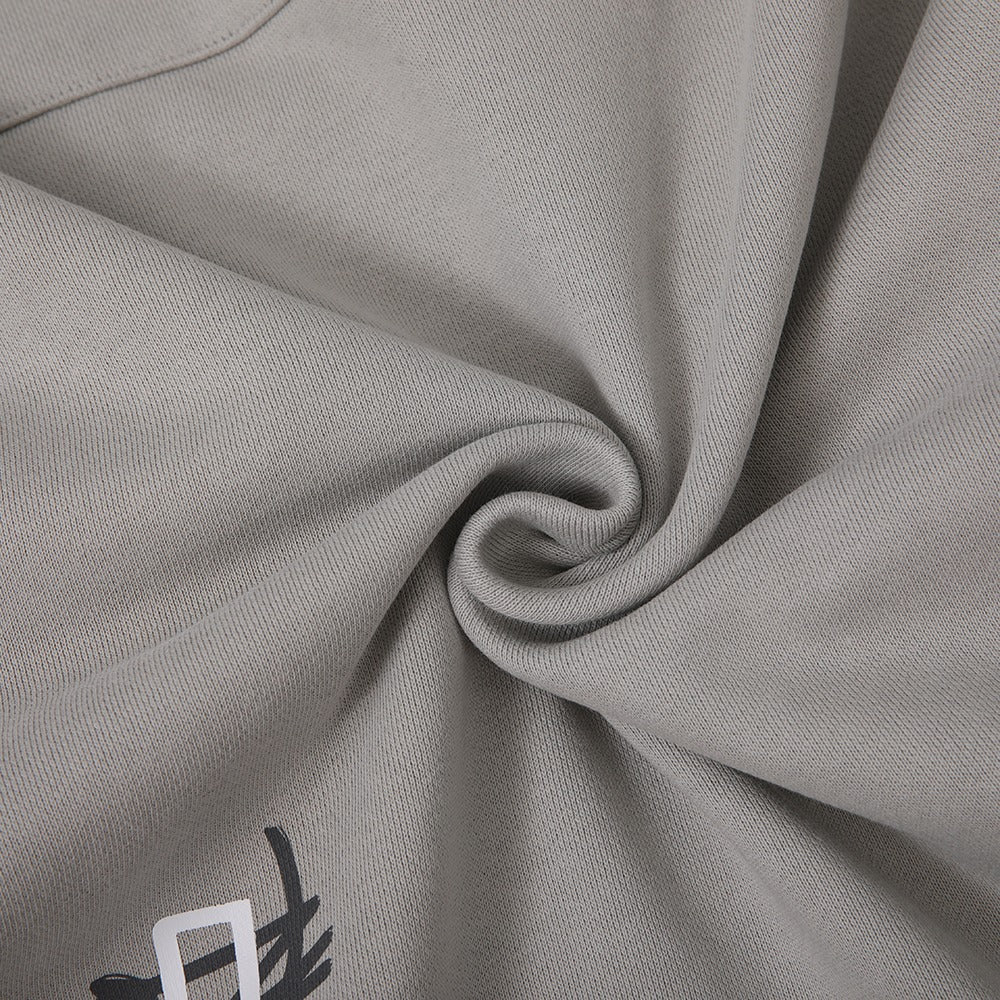 هودي رمادي مطبوع "You Need" مع غطاء رأس