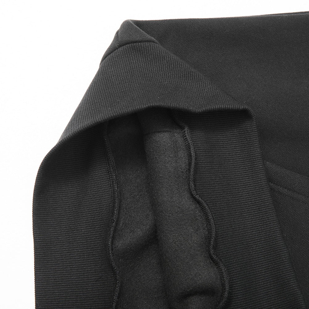 هودي أسود مطبوع "Verse" مع غطاء رأس